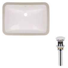 Комплект Qtap Stork: Раковина врезная овальная 570x390x210 мм White + Донный клапан PU02O (QT15116032WN47293)