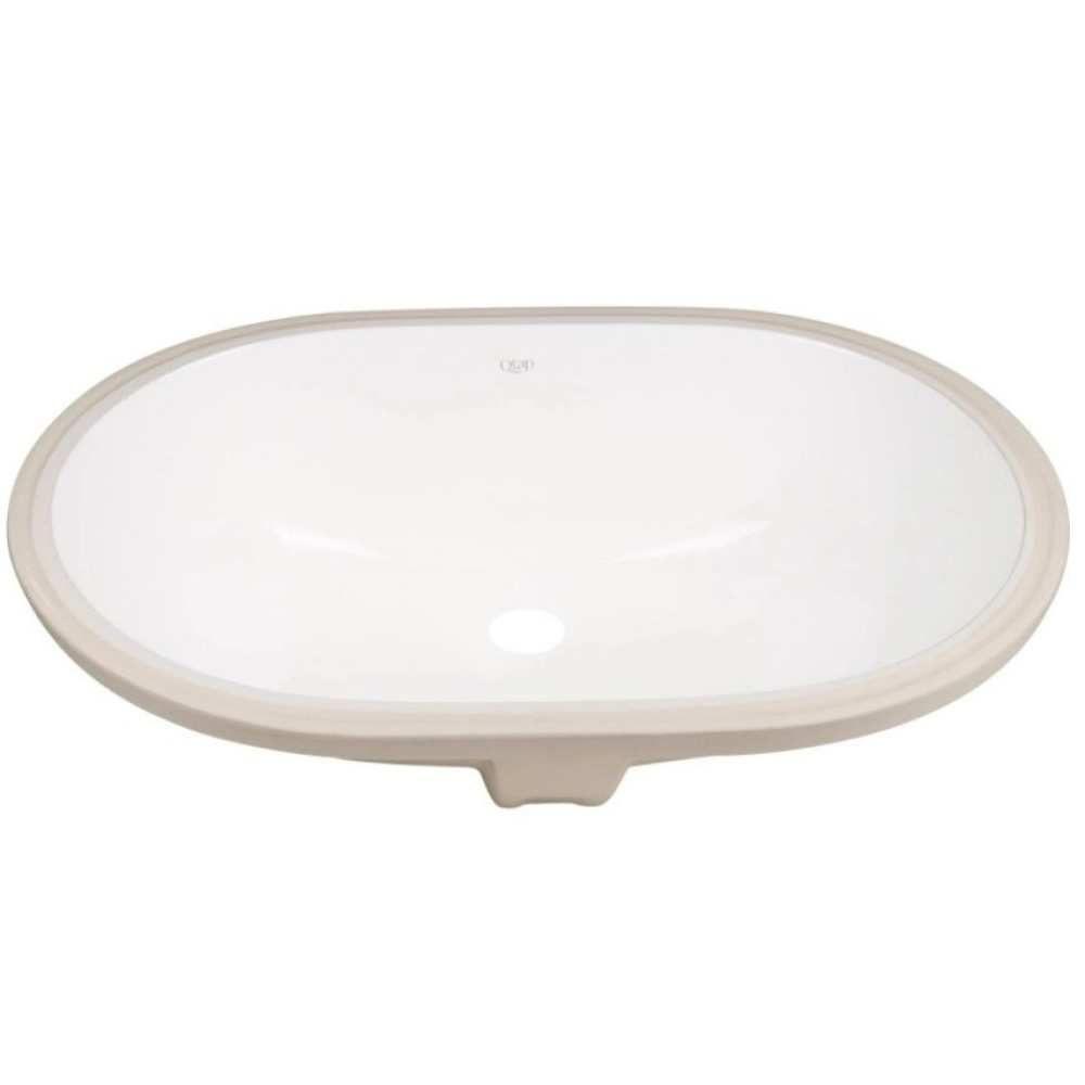 Комплект Qtap Stork: Раковина врезная овальная 570x390x210 мм White + Донный клапан PU02O (QT15116030WN47294)