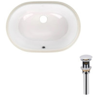 Комплект Qtap Stork: Раковина врізна овальна 570x390x210 мм White + Донний клапан PU02O (QT15116030WN47294)