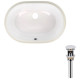 Комплект Qtap Stork: Раковина врезная овальная 570x390x210 мм White + Донный клапан PU02O (QT15116030WN47294)