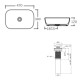Комплект Qtap Aquarius: Раковина накладная прямоугольная 470x380x120 мм White + Донный клапан PU02 (QT21112185WN47295)