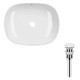 Комплект Qtap Aquarius: Раковина накладная прямоугольная 470x380x120 мм White + Донный клапан PU02 (QT21112185WN47295)