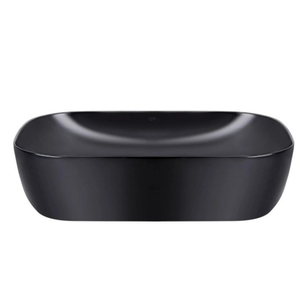 Комплект Qtap Robin: Раковина накладная прямоугольная 600x390x150 мм Matt Black + Донный клапан PU03 (QT132143PMBMBN47296)