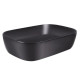 Комплект Qtap Robin: Раковина накладная прямоугольная 600x390x150 мм Matt Black + Донный клапан PU03 (QT132143PMBMBN47296)