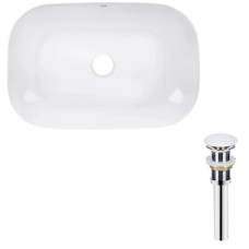Комплект Qtap Robin: Раковина накладная прямоугольная 600x390x150 мм White + Донный клапан PU02 (QT13112143PWN47297)