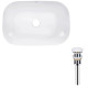 Комплект Qtap Robin: Раковина накладная прямоугольная 600x390x150 мм White + Донный клапан PU02 (QT13112143PWN47297)