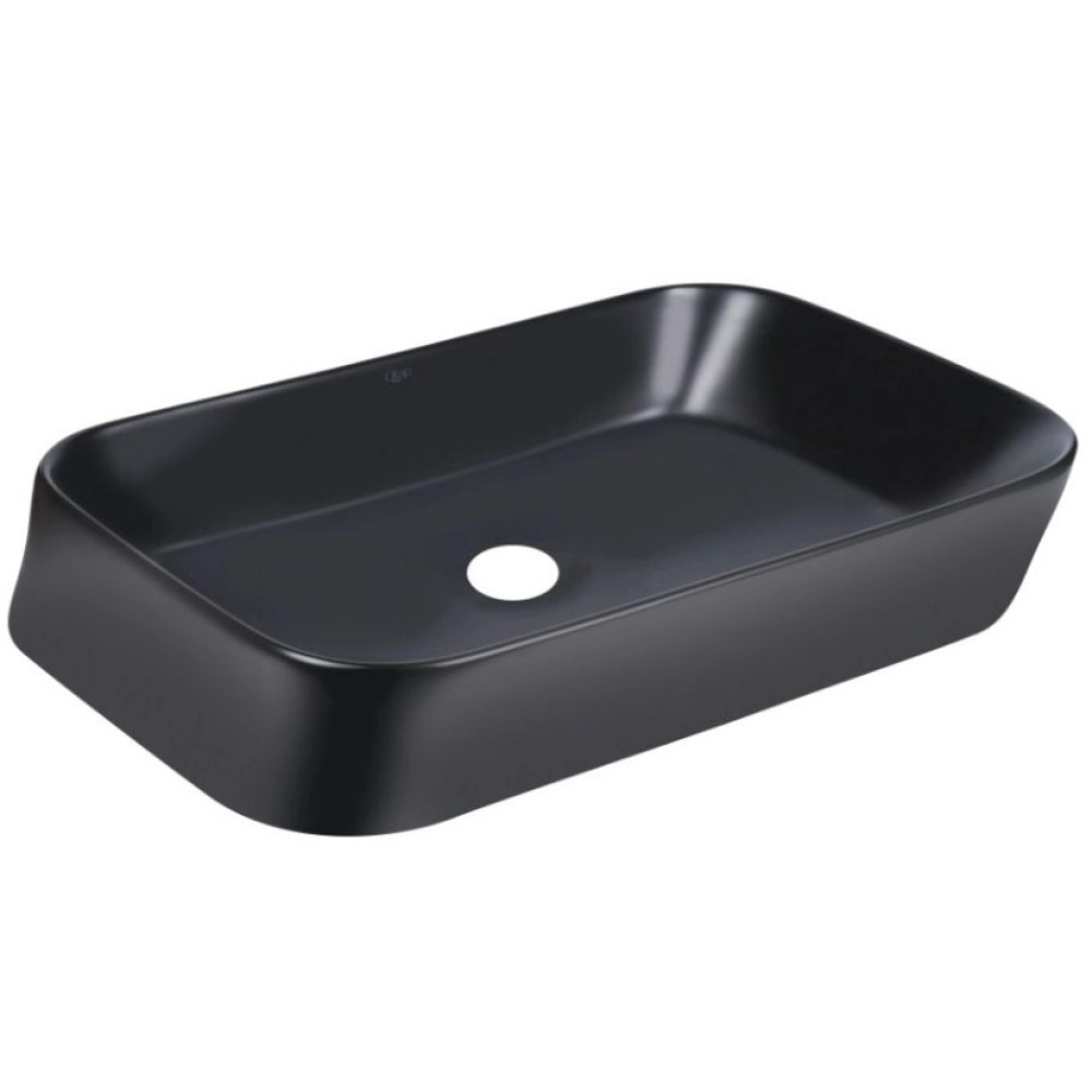 Комплект Qtap Scorpio: Раковина накладная прямоугольная 550х390х120 мм Matt Black + Донный клапан PU03 (QT14112243MBN47298)