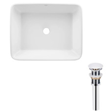 Комплект Qtap Tern: Раковина накладная прямоугольная 480х370х135 мм White + Донный клапан PU02 (QT17112074WN47301)