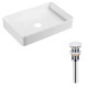 Комплект Qtap Tern: Раковина накладна прямокутна 600x400x110 мм WHITE + Донний клапан PU02 (QT17112174WN47303)