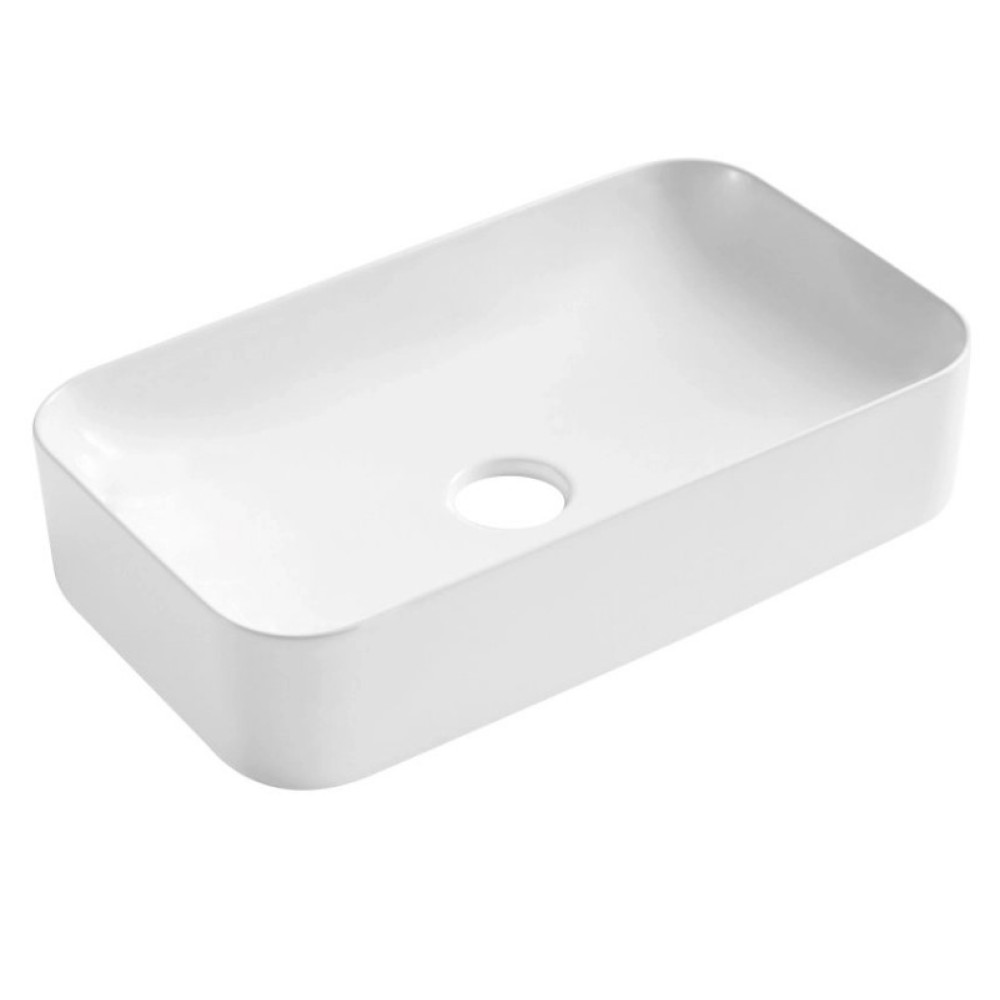 Комплект Qtap Tern: Раковина накладна прямокутна 610x350x135 мм WHITE + Донний клапан PU02 (QT17112270WN47304)