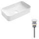Комплект Qtap Tern: Раковина накладна прямокутна 610x350x135 мм WHITE + Донний клапан PU02 (QT17112270WN47304)