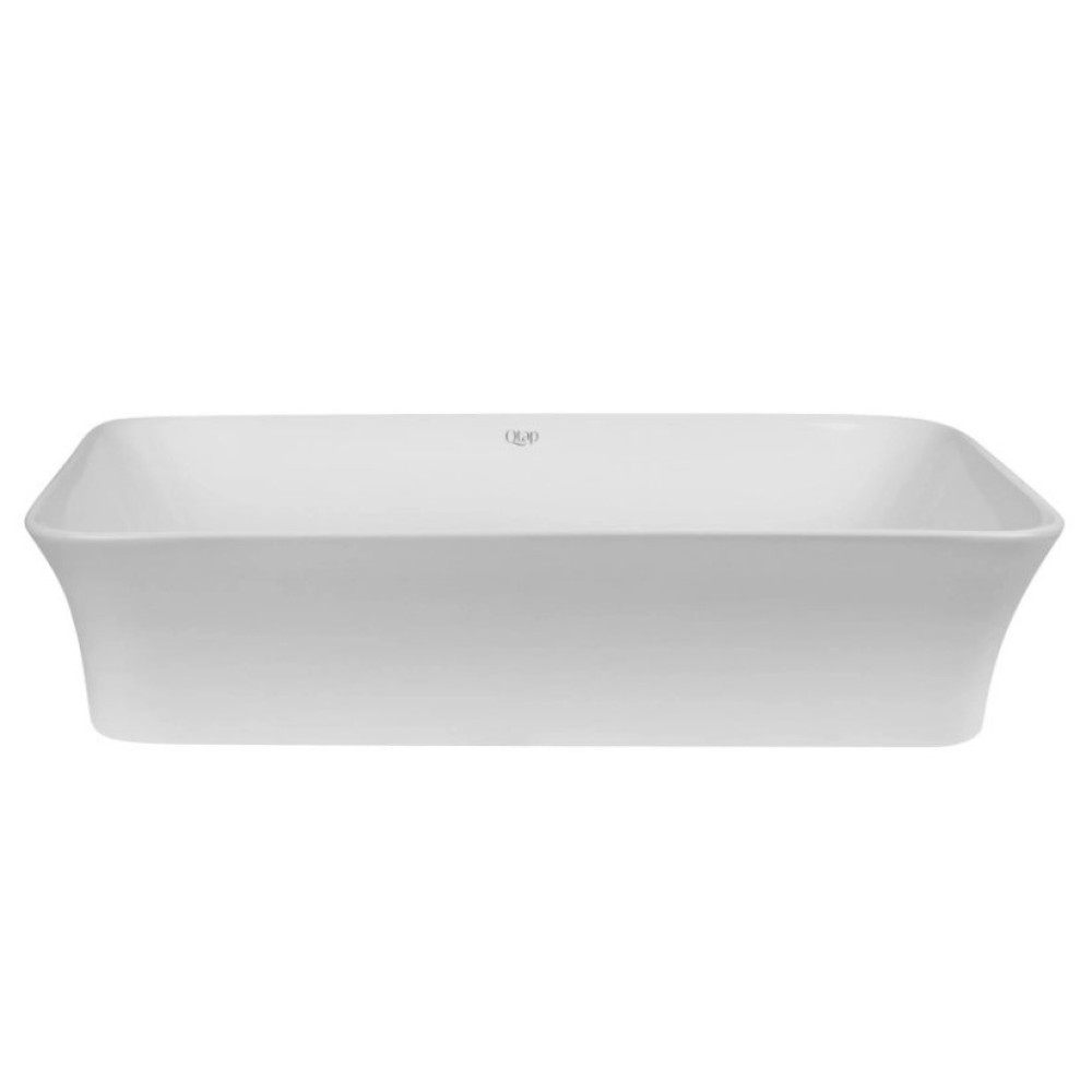 Комплект Qtap Virgo: Раковина накладна прямокутна 490х350х110 мм White + Донний клапан PU02 (QT18112261WN47305)