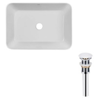 Комплект Qtap Virgo: Раковина накладна прямокутна 490х350х110 мм White + Донний клапан PU02 (QT18112261WN47305)