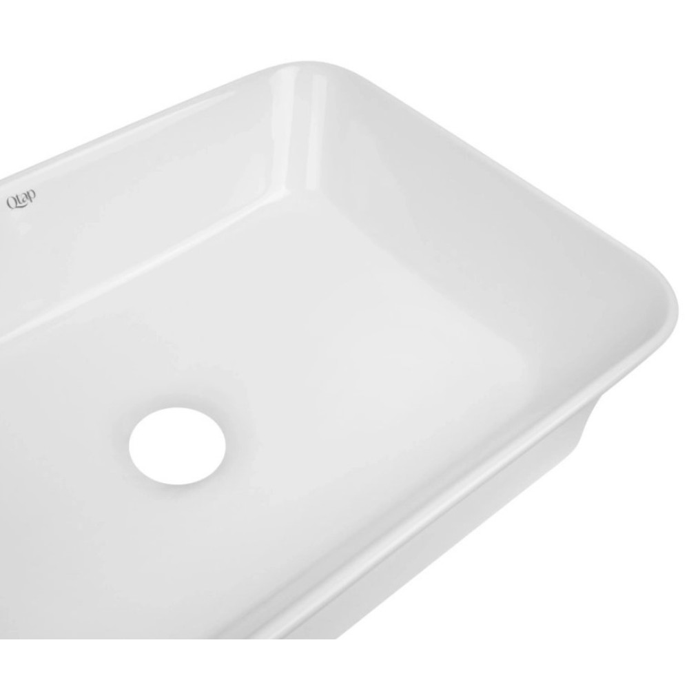 Комплект Qtap Virgo: Раковина накладна прямокутна 490х350х110 мм White + Донний клапан PU02 (QT18112261WN47305)