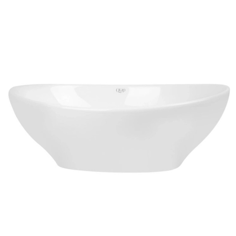 Комплект Qtap Dove: Раковина накладная овальная 415x340x140 мм White + Донный клапан PU02 (QT06113078WN47308)
