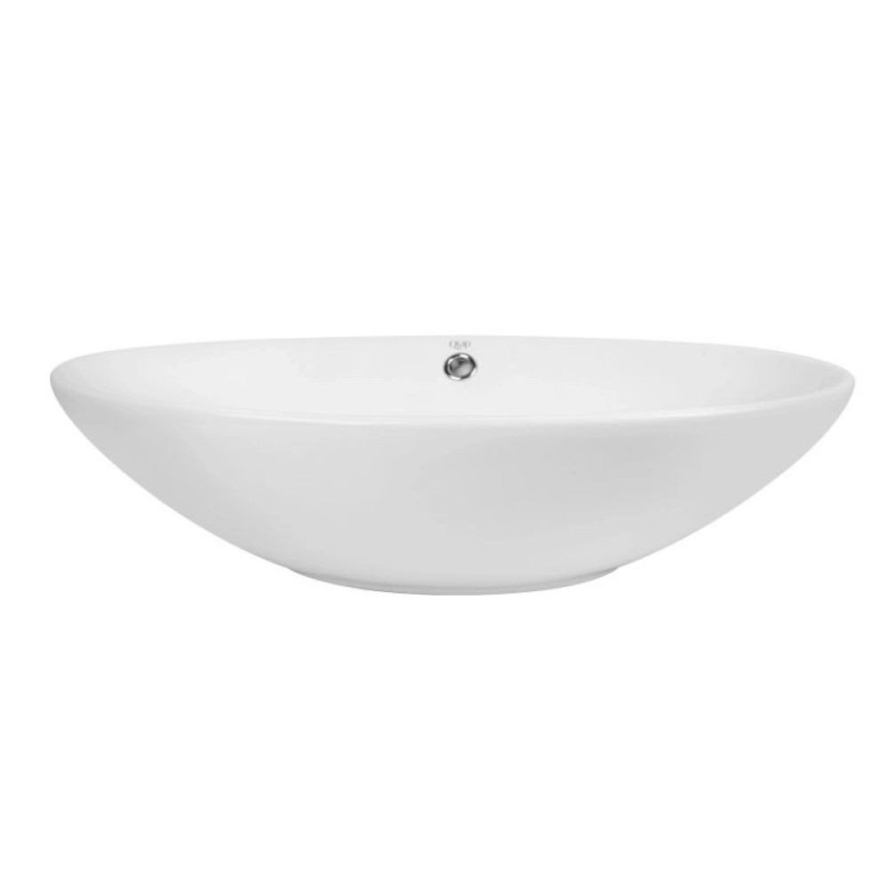 Комплект Qtap Dove: Раковина накладная овальная 635x420x150 мм White + Донный клапан PU02O (QT06113077WN47309)