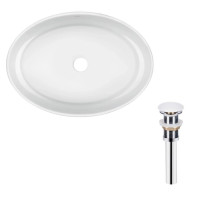 Комплект Qtap Kolibri: Раковина накладна овальна 500x360x140 мм White + Донний клапан PU02 (QT10113054WN47311)