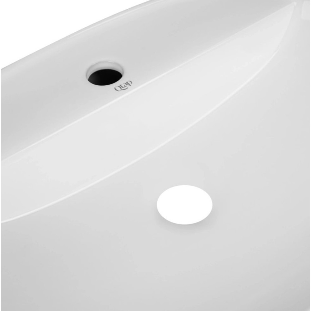Комплект Qtap Scorpio: Раковина накладная овальная 500x380x120 мм White + Донный клапан PU02 (QT14112202WN47313)