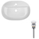Комплект Qtap Scorpio: Раковина накладная овальная 600х400х120 мм White + Донный клапан PU02 (QT14112203WN47315)