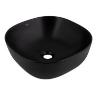 Раковина накладная Qtap Kolibri 400х400х140 Matt Black с донным клапаном QT10112144MBMBN47316