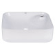 Комплект Qtap Stork: Раковина накладная квадратная 430x430x125 мм White + Донный клапан PU02 (QT15112194WN47318)