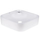 Комплект Qtap Stork: Раковина накладная квадратная 430x430x125 мм White + Донный клапан PU02 (QT15112194WN47318)