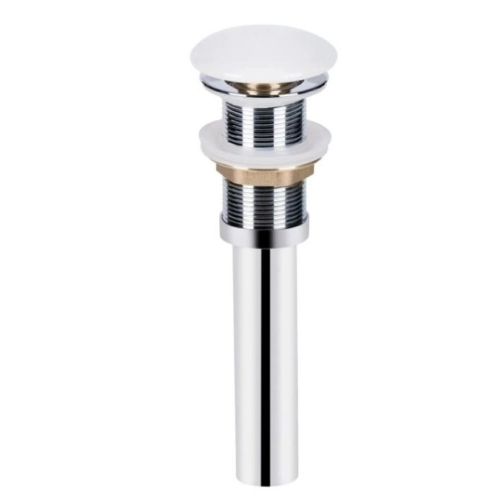 Комплект Qtap Stork: Раковина накладная квадратная 430x430x125 мм White + Донный клапан PU02 (QT15112194WN47318)