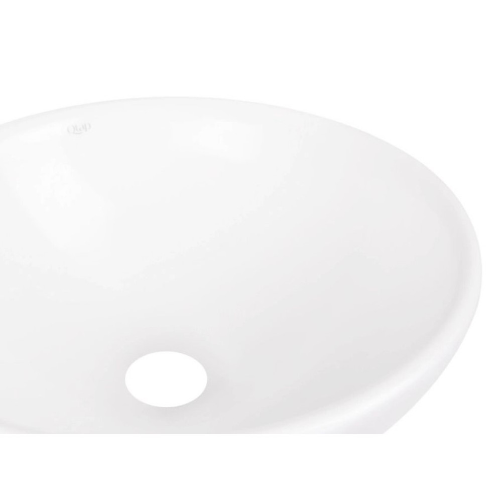 Комплект Qtap Owl: Раковина накладная круглая 400х400х155 мм White + Донный клапан PU02 (QT1911K53WN47319)