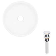 Комплект Qtap Owl: Раковина накладная круглая 400х400х155 мм White + Донный клапан PU02 (QT1911K53WN47319)