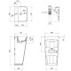 Комплект Qtap Tern: Раковина напольная моноблок 440х380х830 мм White + Донный клапан PU02O (QT1711G302WN47320)