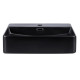 Комплект Qtap Nando LT: Раковина подвесная прямоугольная 500х420х130 мм Matt Black + Донный клапан PU03O (QT12112173SMBMBN47322)