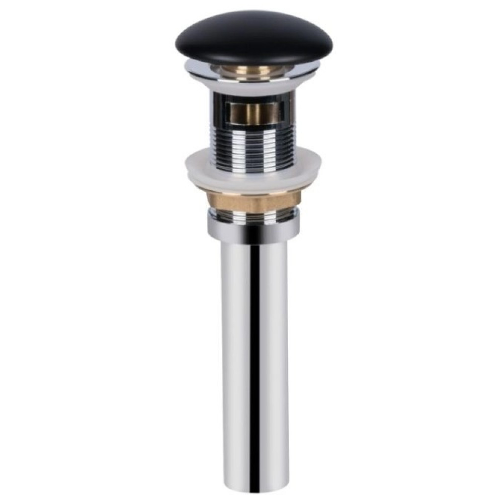 Комплект Qtap Nando LT: Раковина подвесная прямоугольная 500х420х130 мм Matt Black + Донный клапан PU03O (QT12112173SMBMBN47322)