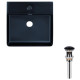 Комплект Qtap Nando LT: Раковина подвесная прямоугольная 500х420х130 мм Matt Black + Донный клапан PU03O (QT12112173SMBMBN47322)