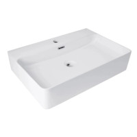 Раковина подвесная Qtap Nando LT 610х420х140 White с донным клапаном QT12112173WN47326