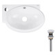 Комплект Qtap Leo: Раковина подвесная овальная левая 430x285x160 мм White + Донный клапан PU02O (QT11115011LWN47332)