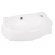 Комплект Qtap Leo: Раковина подвесная овальная правая 430x285x160 мм White + Донный клапан PU02O (QT11115011RWN47333)