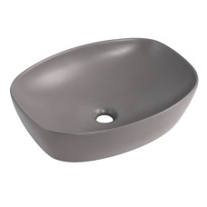 Раковина накладная Qtap Robin Stone grey, прямоугольная, с донным клапаном QT04116302SG