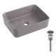Раковина накладна Qtap Tern Stone grey, прямокутна, з донним клапаном QT17116069SG