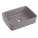 Раковина накладна Qtap Tern Stone grey, прямокутна, з донним клапаном QT17116069SG