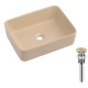 Раковина накладная Qtap Tern Beige, прямоугольная, с донным клапаном QT17116069SB