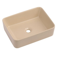Раковина накладная Qtap Tern Beige, прямоугольная, с донным клапаном QT17116069SB