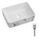 Раковина накладная Qtap Tern Marble, прямоугольная, с донным клапаном QT17116069MR