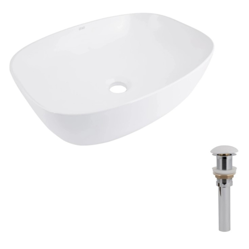Раковина накладна Qtap Cardinal 600x380x140 White з донним клапаном QT04116257W48465