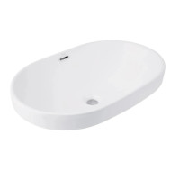 Раковина врізна Qtap Leo 610x405x185  White з донним клапаном QT11118014W48472