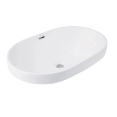 Раковина врезная Qtap Leo 610x405x185 White с донным клапаном QT11118014W48472