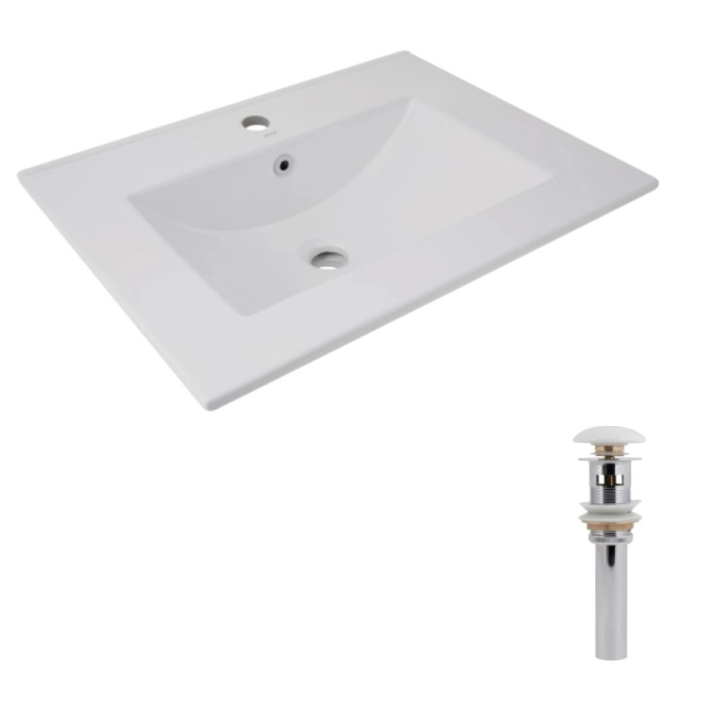 Раковина врізна меблева Qtap Albatross 620x460x180 White з донним клапаном QT01113060CW148473