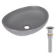 Раковина накладная Qtap Dove, Stone grey, овальная, с донным клапаном QTDOV188SG49783