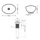 Раковина накладная Qtap Dove, Marble, овальная, с донным клапаном QTDOV188SB49785