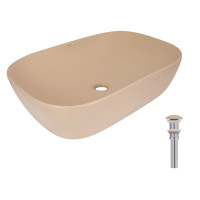 Раковина накладная Qtap Robin, Beige, прямоугольная, с донным клапаном QTROB188SB49787