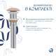 Раковина накладна Qtap Robin, Beige, прямокутна, з донним клапаном QTROB188SB49787